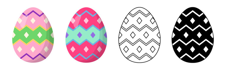 Vector illustration of Easter eggs set on transparent background