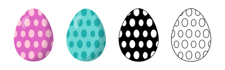 Vector illustration of Easter eggs set on transparent background