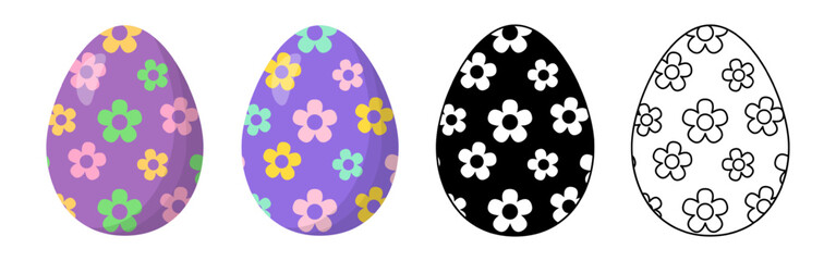 Vector illustration of Easter eggs set on transparent background