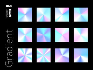 グラデーションの四角形スタイルのセット 060