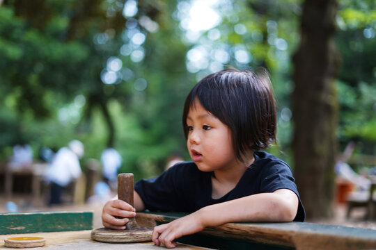 木製のエアホッケー/ Wooden air hockey