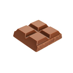 Milk Chocolate Bar Image on Transparent  background