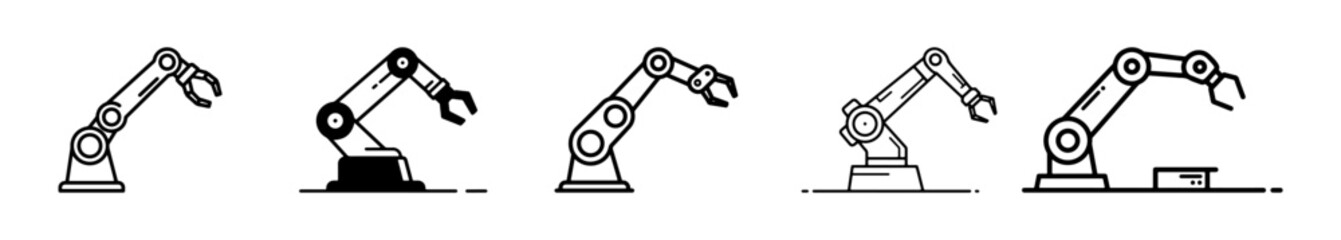 Robotic hand manipulator silhouette symbol icon.