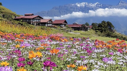 Colorful mountain flowers