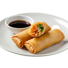 Crispy Spring Rolls Recipe on Transparent  background