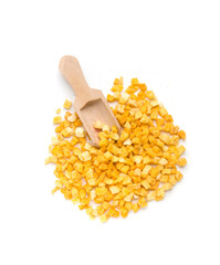 mango granules with spoon