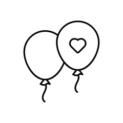 Balloons  icon isolated on a white background. Vector illustration.