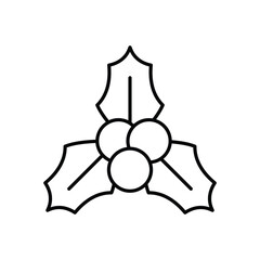 Mistletoe  icon isolated on a white background. Vector illustration.