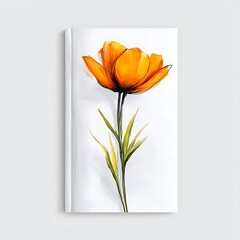 Orange Tulip Sketchbook Cover Design.