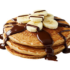 Chocolate Banana Pancakes on Transparent  background