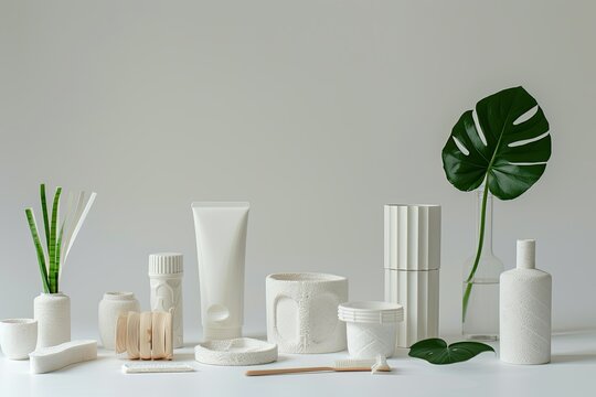 High Resolution Picture of Bioplastic Products Display with Clean and Modern Design