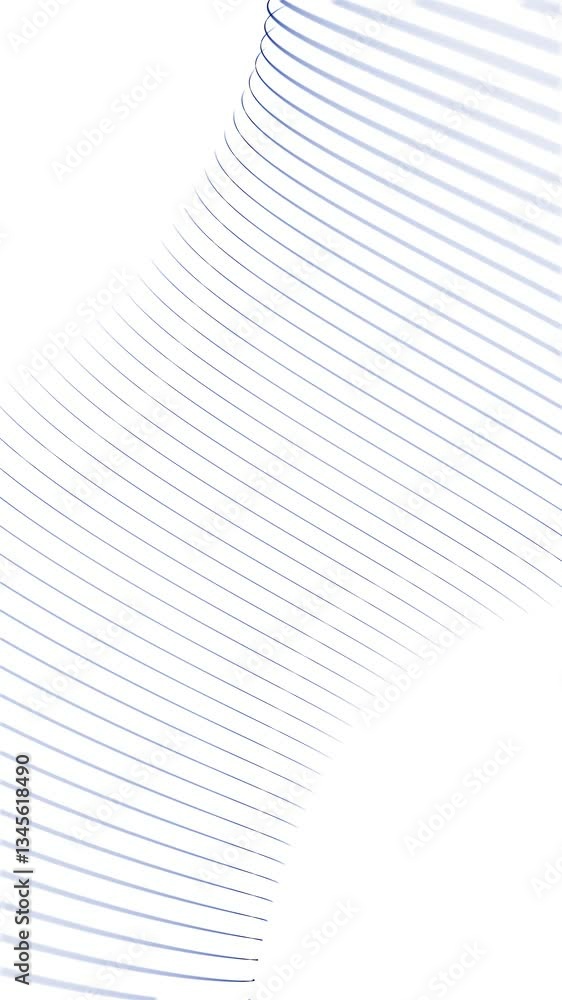 Aufkleber abstract curved blue lines loop motion isolated on white vertical background.
