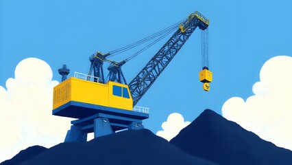 Giant crane operation in mines