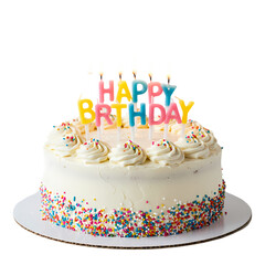 Happy Birthday Cake Image on Transparent  background