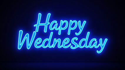 Obraz premium Happy Wednesday Neon Design