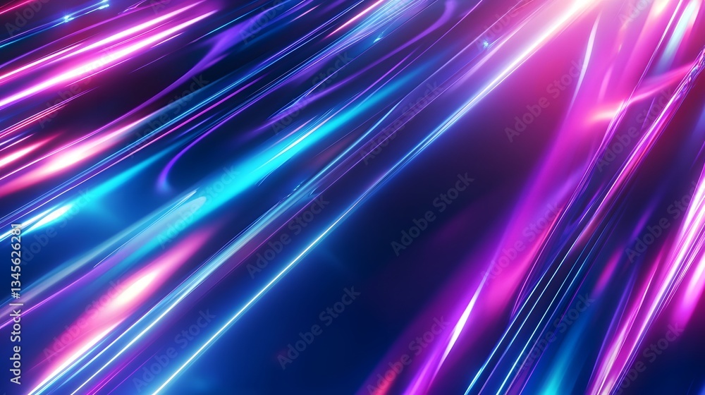 Poster abstract dynamic colorful light streaks creating a futuristic visual