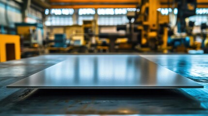 Steel Plate in a Factory Setting: Industrial Manufacturing and Precision