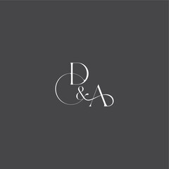 monogram wedding logo concept initial with line DA luxury curvy style letter