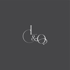 monogram wedding logo concept initial with line LQ luxury curvy style letter