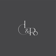 monogram wedding logo concept initial with line LR luxury curvy style letter