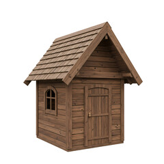 Rustic Wooden Cabin on Transparent  background