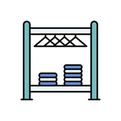 Clothing Rack icon isolated on a white background. Vector illustration.