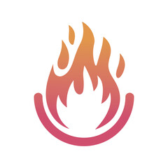 flame fire icon vector, burning hot symbol illustration, gradient fire design element