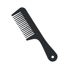 black comb silhouette vector, hairbrush icon for barbershop, hair styling tool illustration