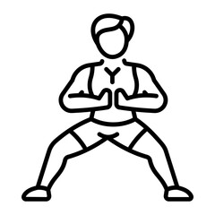 Line style icon of a character doing gym workout 