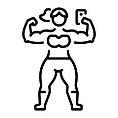 A linear style icon of a strong woman doing calisthenics 
