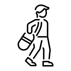 A linear style icon of a gym trainer 