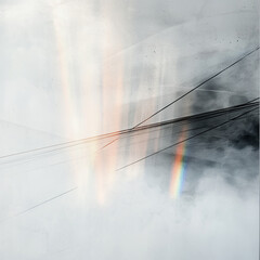 霧の都会を抽象的に表現したイラスト