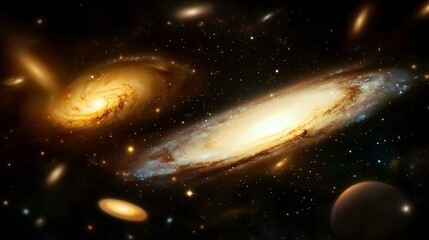 Obraz premium Cosmic spiral galaxies