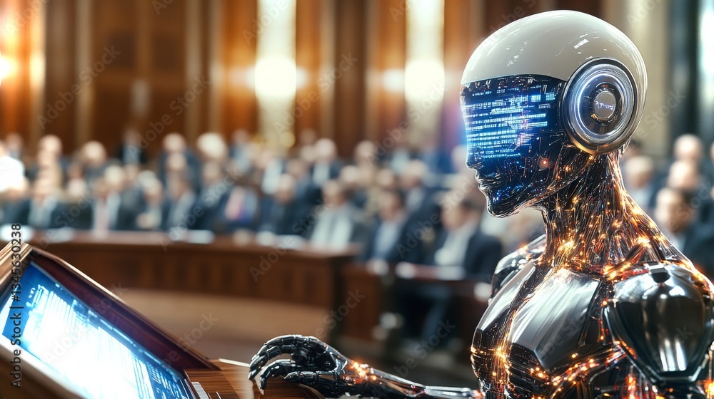 Poster robotic presenter sharing advanced insights in a conference setting
