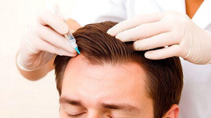 Fototapeta premium Hair Loss Treatment: Clinic Injection.