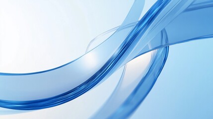 Naklejka premium Abstract blue flowing waves, light background, design element