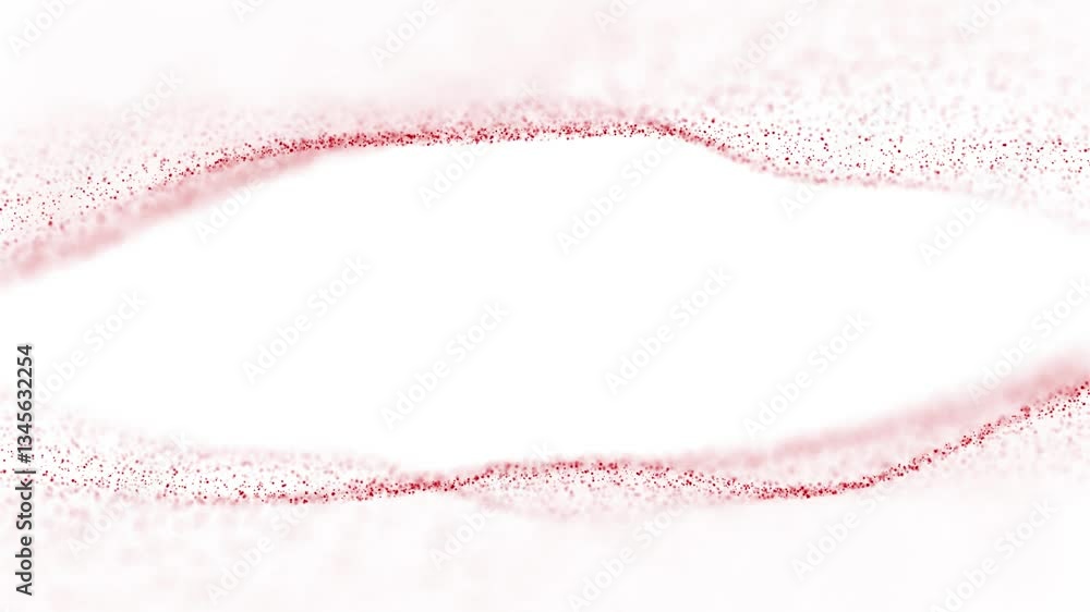 Aufkleber red dotted wavy particles isolated on white loop animation.