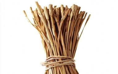 Bundled stalks of dried grass used for various crafting activities in natural decorations