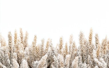 Golden grass sways gently in the breeze under clear sky during late afternoon hours