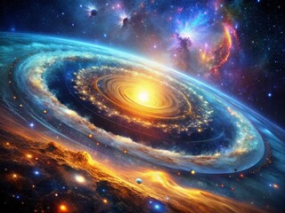 Obraz premium Hyperspace Jump: Aerial View of Starfield Warp Speed