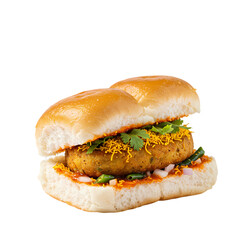 Vada Pav: Indian Street Food Image on Transparent  background
