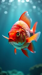 A vibrant, shimmering aquatic creature with scales and fins