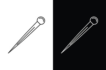 Free Needle line Icon. High-Resolution Black Vector