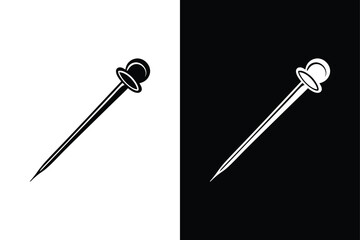 Needle Icon Silhouette Vector. High-Quality Flat & Solid Pictogram
