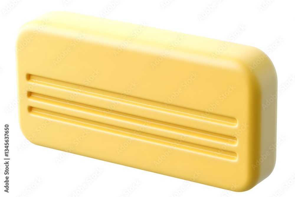 Aufkleber isometric 3d render illustration of yellow rectangular geometric shape with clean lines minimalist d