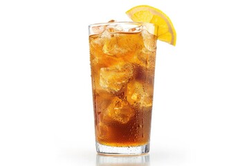 Premium Quality Visual of Long Island Iced Tea Isolated on White Background