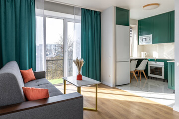 Modern Open-Concept Living Room and Kitchen