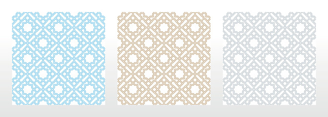 Set of abstract geometric patterns. Seamless vector backgrounds. Colored ornaments Graphic modern patterns Simple lattice graphic design