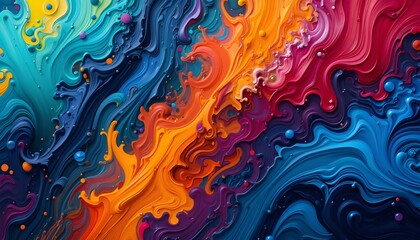 Expressive Brush Strokes: Bold and Colorful Abstract Art Background
