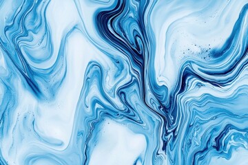 Obraz premium Abstract Blue Marbled Texture with Swirling Patterns and Flowing Designs